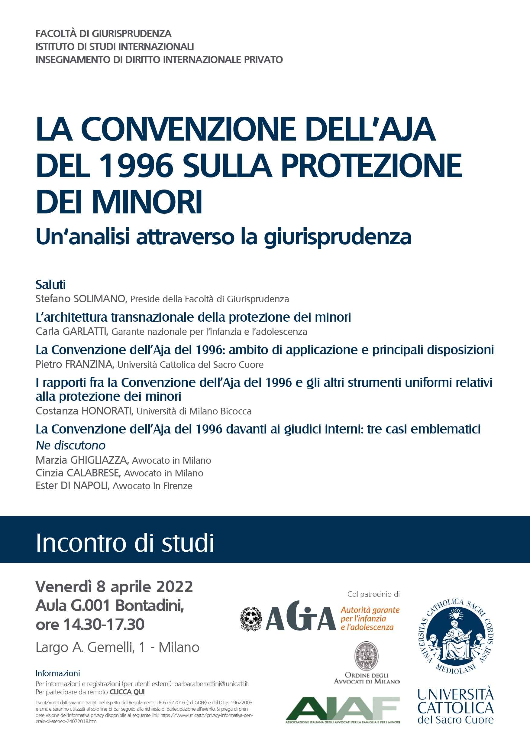 LA CONVENZIONE DELL’AJA DEL 1996 SULLA PROTEZIONE DEI MINORI -Un‘analisi attraverso la giurisprudenza